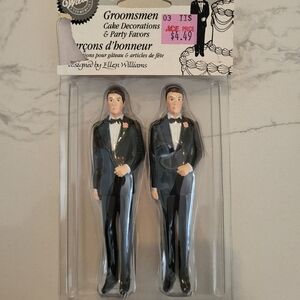 Wilton Groomsmen Cake Toppers with Black Suits